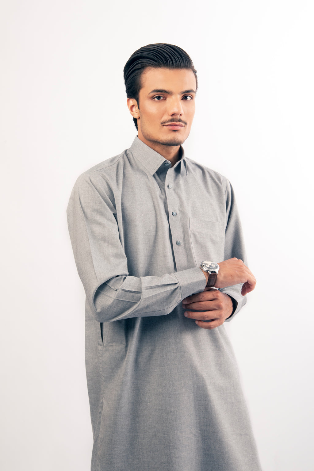 Light Grey Blended Shalwar Kameez