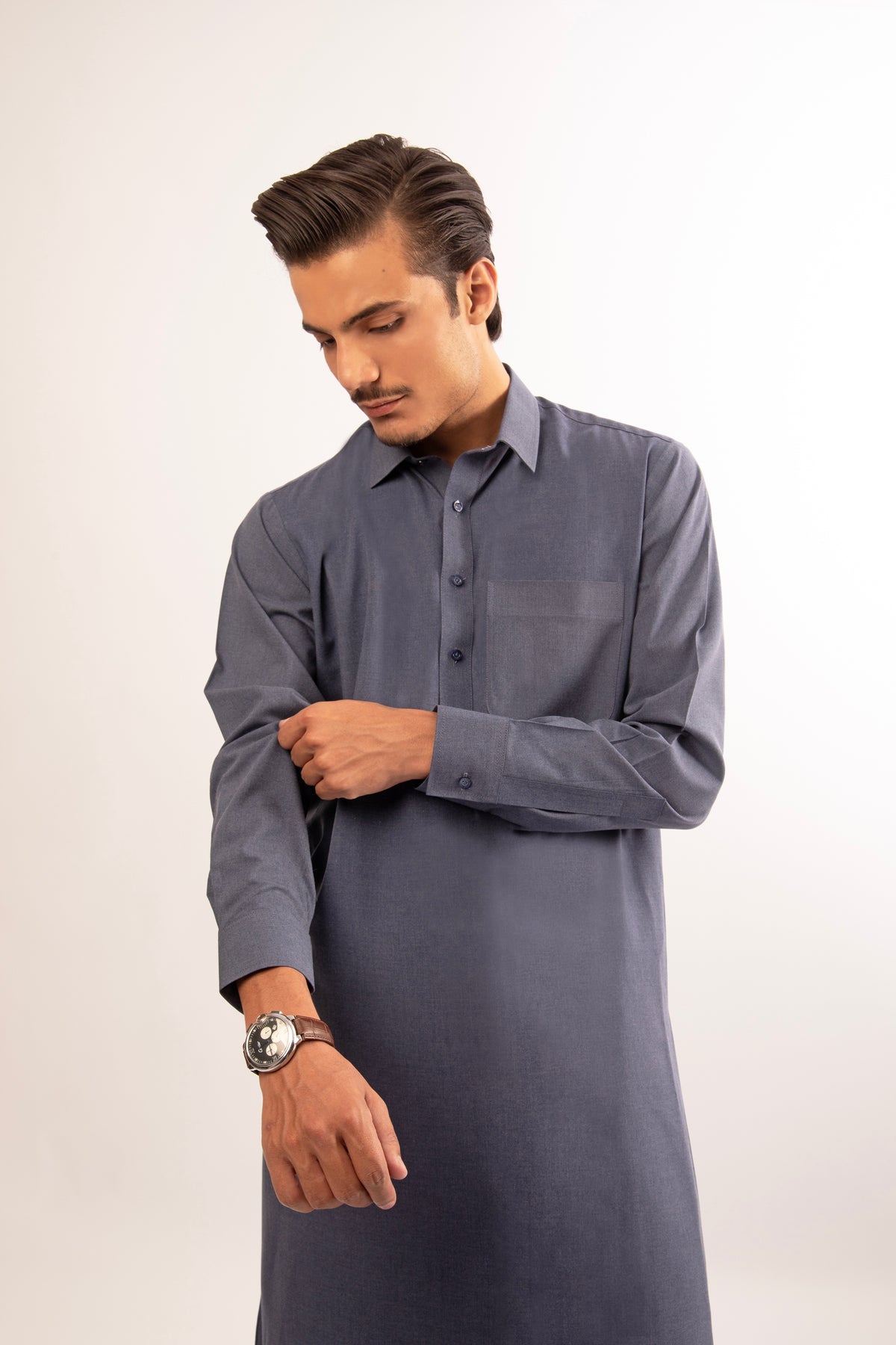 Midnight Blue Blended Shalwar Kameez