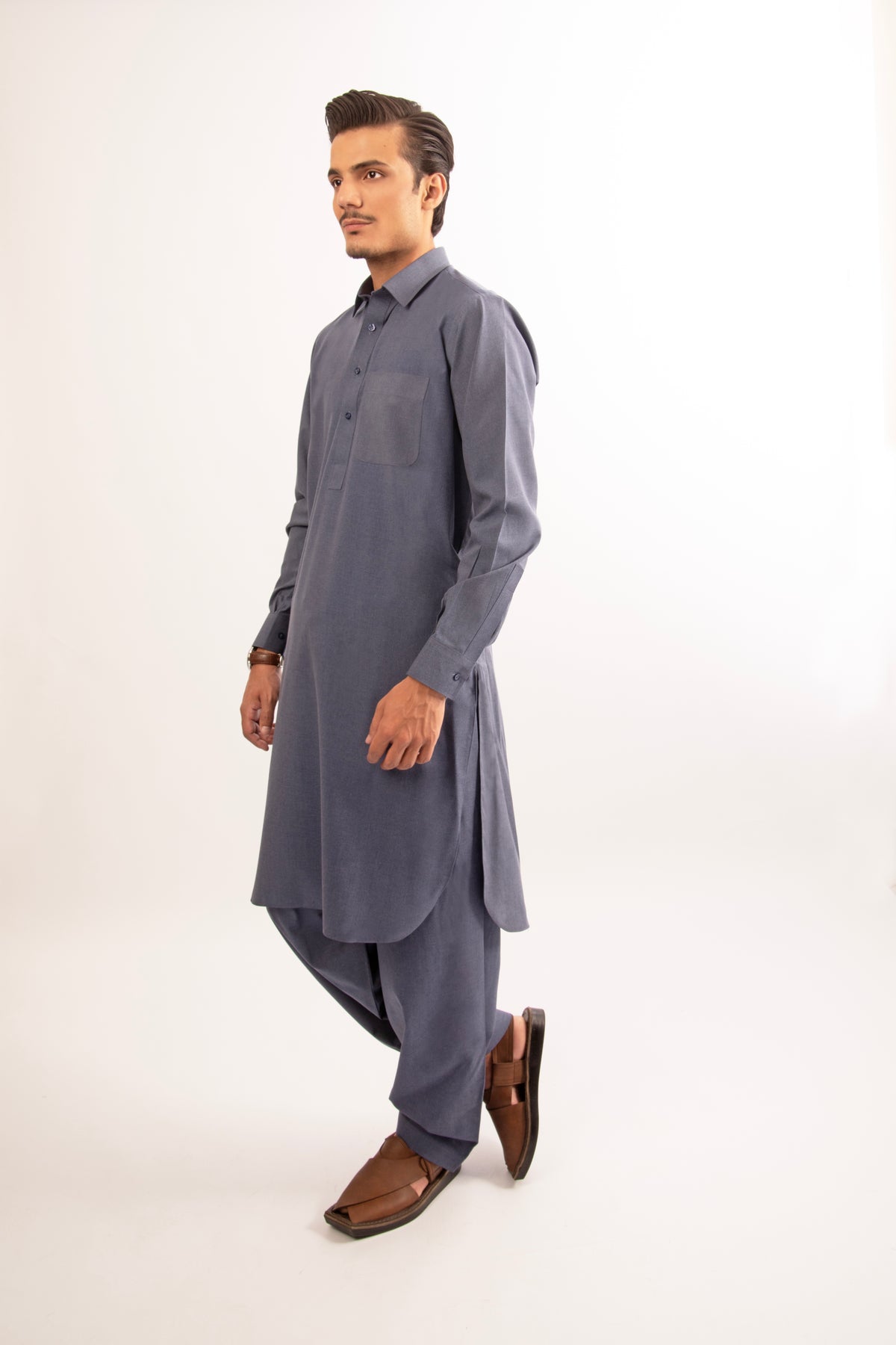 Midnight Blue Blended Shalwar Kameez