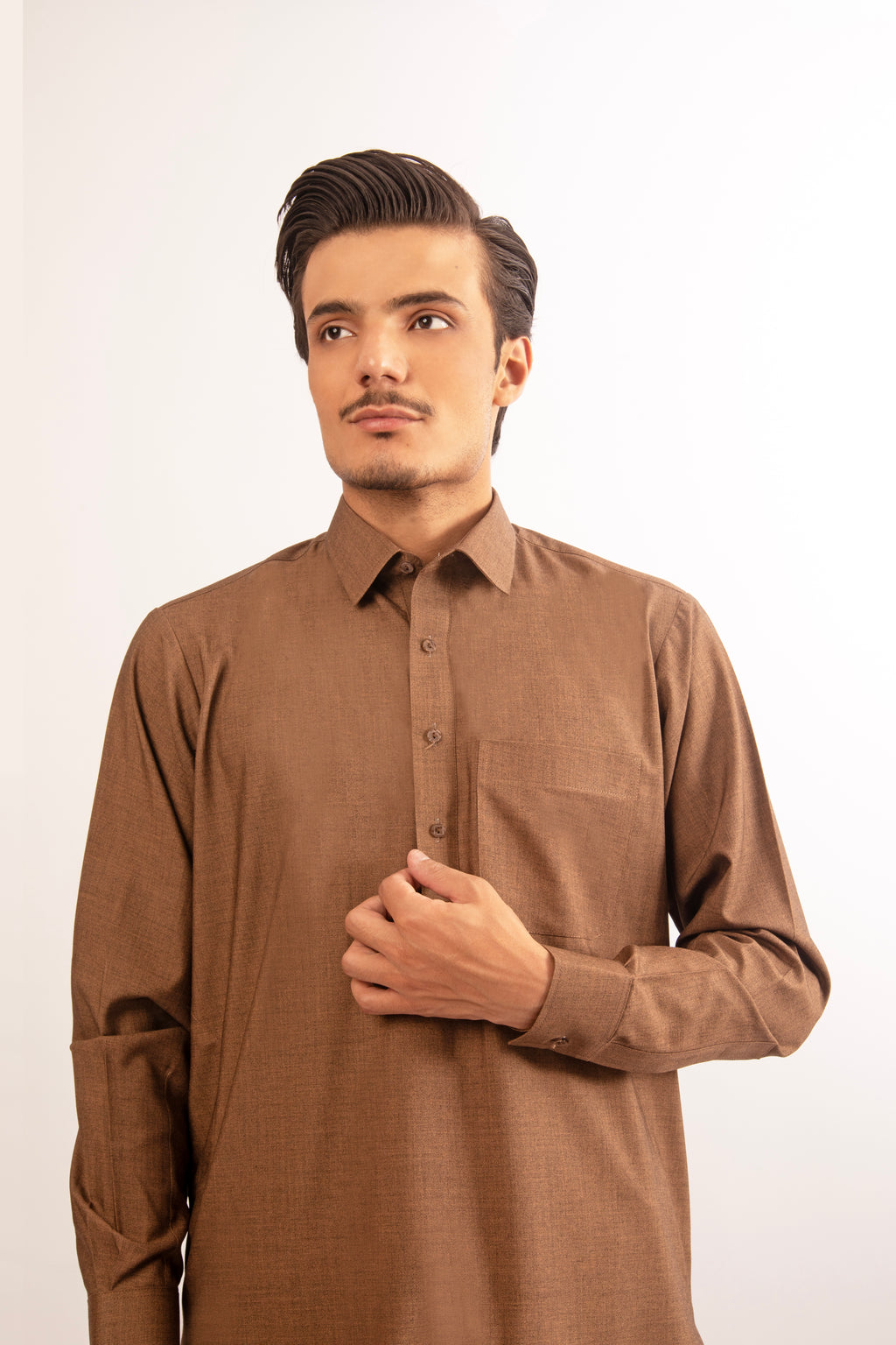 Clay Brown Blended Shalwar Kameez