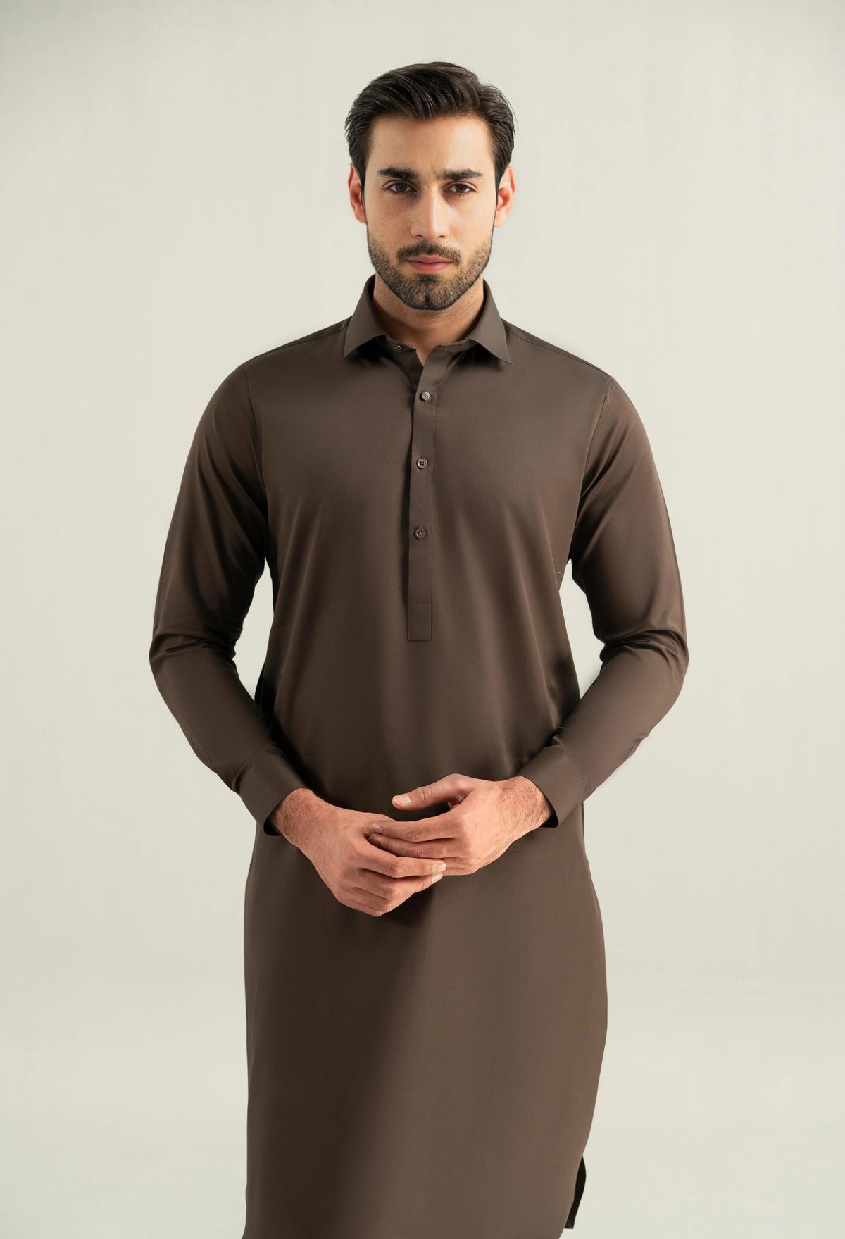 Dark Brown Blended Shalwar Kameez