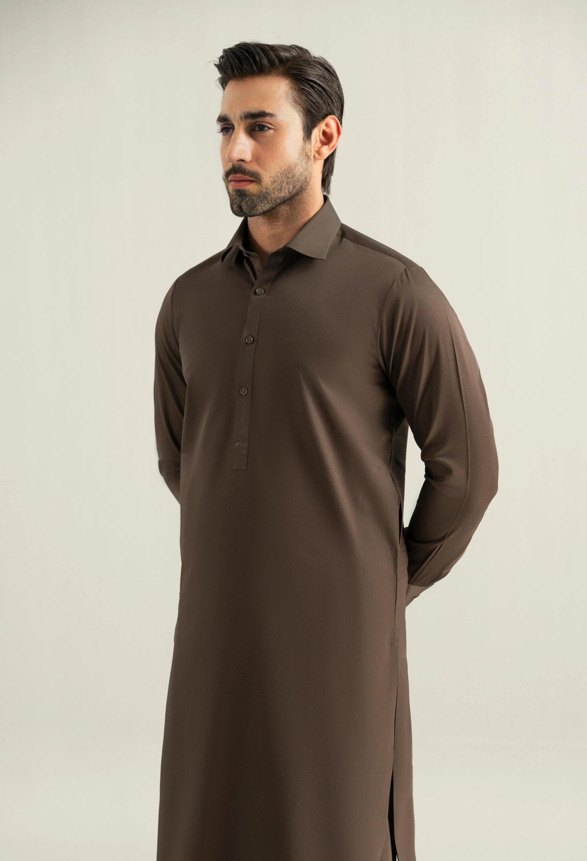 Dark Brown Blended Shalwar Kameez