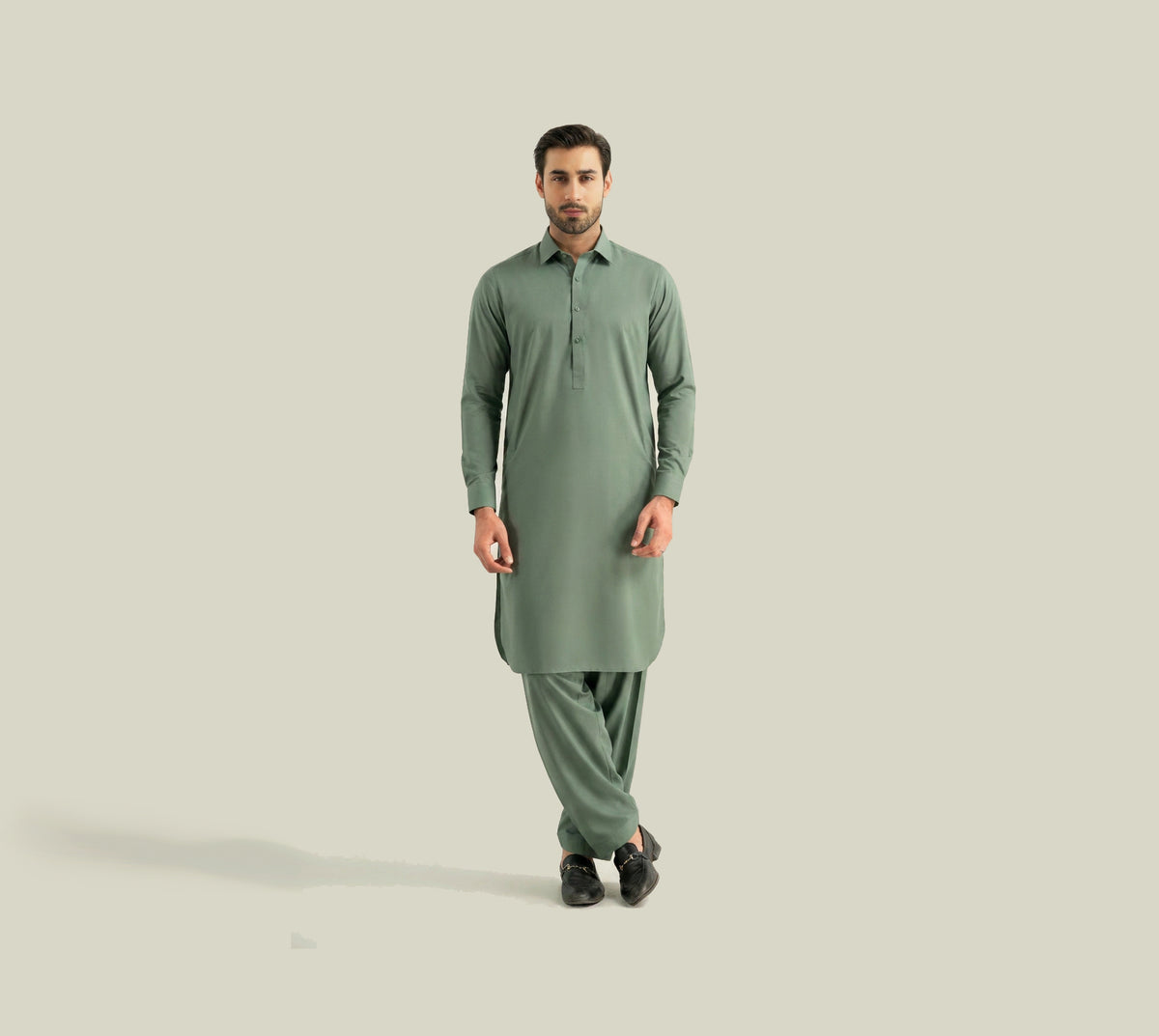 Sage Green Blended Shalwar Kameez