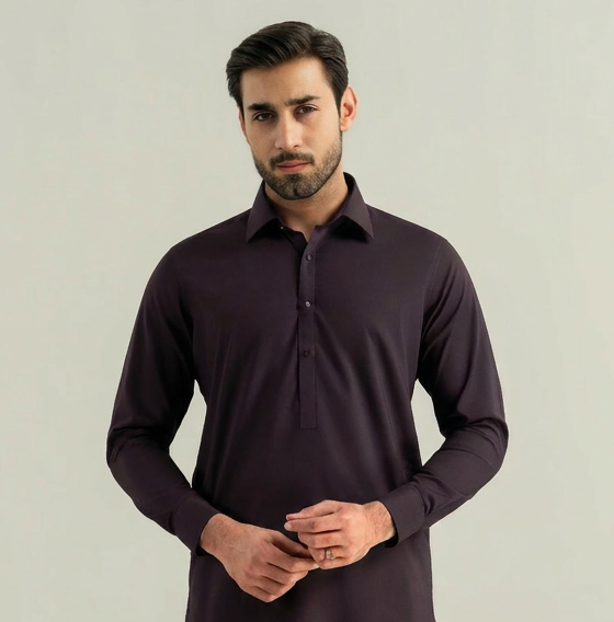 Plum Blended Shalwar Kameez