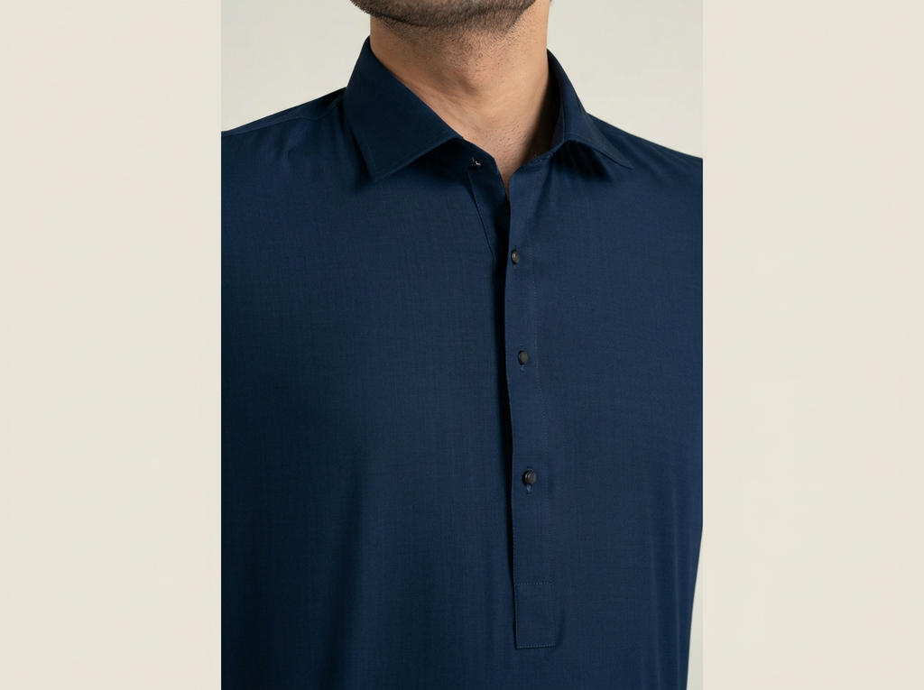 Isha Blue Blended Shalwar Kameez